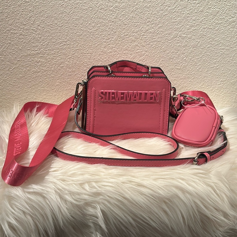 Steve Madden Bevelyn Mini Raspberry Satchel